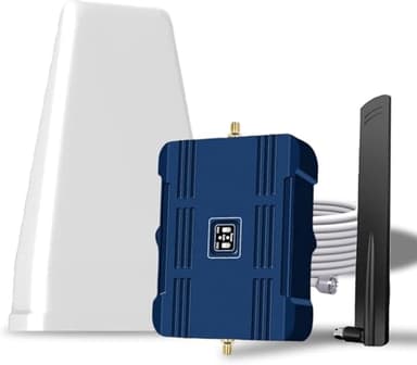 Cell Phone Booster for Home &Office, Up to 8000 Sq.Ft, Cell Phone Signal Booster for Band 2/4/5/12/13/17/25/66, Boost 5G 4G LTE 3G Data for All U.S. Carriers, FCC Approved Cell Booster (Light Blue)