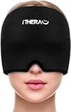 iTHERAU Migraine Ice Head Wrap - Black Headache Relief Hat with Cold Compress for Sinus, Stress and Tension Relief