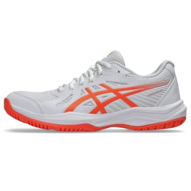 ASICS Women's Upcourt 6 Volleyball Shoes, 9, White/Vivid Coral