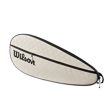WILSON Premium Tennis Racket Cover - Holds 1 Racket, Cream