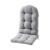 FILUXE Adirondack & Rocking Chair Cushion, High Back Patio Cushions - Waterproof Solid Tufted Pillow, Indoor/Outdoor Pads with Ties, Fade-Resistant & Seasonal All Weather Replacement (Gray, 1)