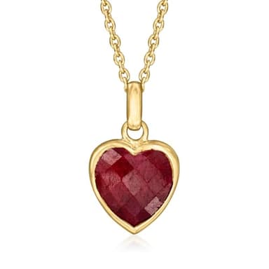 Ross-Simons 4.60 Carat Ruby Pendant Necklace in 18kt Gold Over Sterling. 18 inches