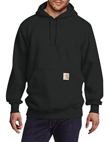 Carhartt Men's Rain Defender Paxton Heavyweight Hooded Sweatshirt, Black, Large