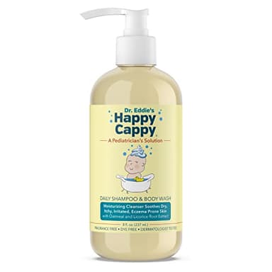 Happy Cappy Baby Shampoo and Body Wash - Shampoo & Body Wash for Eczema-Prone Skin, For Infants, Toddlers, & Kids, Reduces Itching and Redness, Dermatologist Tested, Fragrance Free - 8 fl oz
