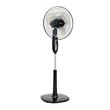 Amazon Basics 16-inch Pedestal Floor Fan Oscillating Remote, 3-Speed, Energy-Efficient, Black
