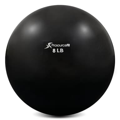 ProsourceFit Weighted Toning Exercise Balls for Pilates, Yoga, Strength Training and Physical Therapy, 8 lb, Black