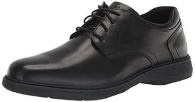 Nunn Bush Men's KORE PRO Plain Toe Oxford with KORE Slip Resistant Comfort Technology, Black, 9.5 Medium
