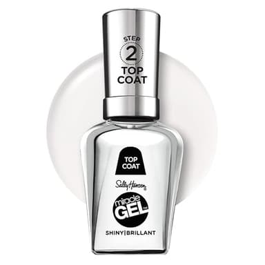 Sally Hansen Miracle Gel™, Shiny Top Coat, Long Lasting, Gel-Like Formula, No UV Lamp Needed, Clear Nail Polish