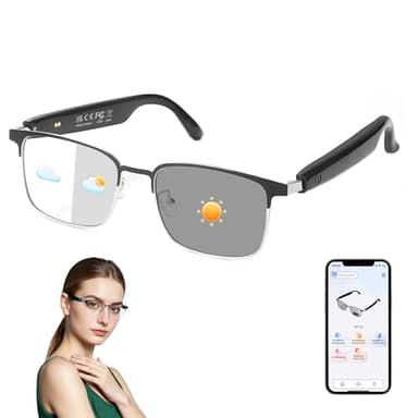 Smart AI Translator Glasses, Clear Blue Light Glasses for Woman Men, Simultaneous Interpretation Eyeglasses for 110+ Languages, Real-Time Translation, Remote Shooting,AI Smart Sunglasses for Travel -S