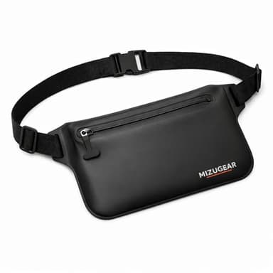 MIZUGEAR Waterproof Fanny Pack – Submersible Waist Bag & Dry Belt for Swimming, Snorkeling, Boating & Beach – Waterproof Pouch for Phone & Keys – Fits Waist 28”–34” (Max 36” Tight)
