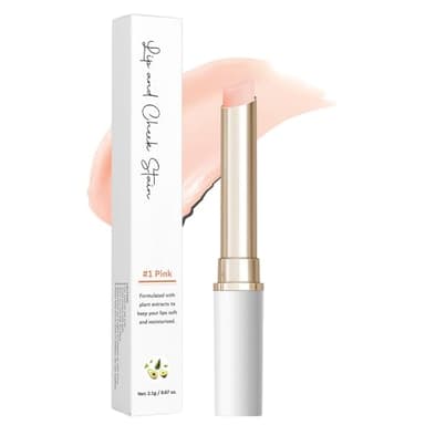 BEUKING Moisturizing Lip Balm, Colored Lip Cheek Dual Use Tint Long Lasting Color Changing with PH High Pigmented Nourishing Lipstick For Daily Lip Care (#1 Pink)