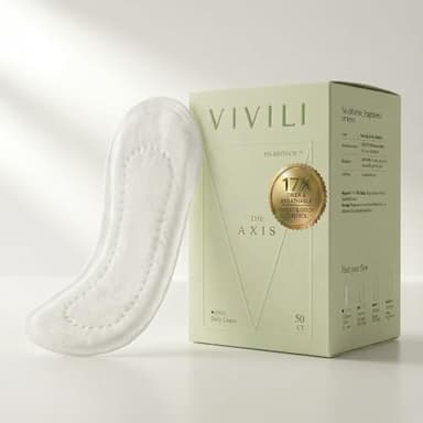 VIVILI pH 4.5 Daily Liners for Sensitive Skin (6" / 150mm) - 17x Drier Than Organic Cotton. Ultra-Thin Bio-Silk for Daily Freshness, Breathable & Unscented (50ct)