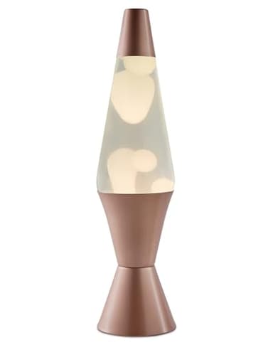 Spencer Gifts Lava® Lamp - 17" Rose Gold - The Original Motion Lamp - White Wax and Clear Liquid with Hand Painted Rose Gold Base Exclusive