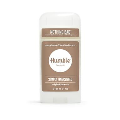 HUMBLE BRANDS Original Formula Aluminum-free Deodorant. Long Lasting Odor Control with Baking Soda, Simply Unscented, Pack of 1