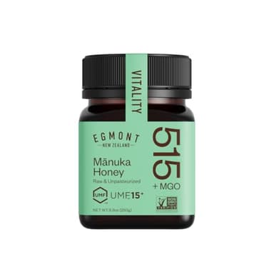 EGMONT HONEY Manuka Honey MGO 515+ UMF 15+ – NON-GMO, Kosher, Recycled plastic jar, Traceable 100% Pure Authentic New Zealand Honey 8.8oz (250g)