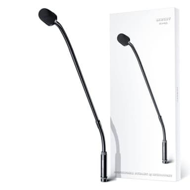 MRSDY Gooseneck Microphone, 23 Inch DJ Microphone for Audio Mixer, Professional XLR Wired Dynamic Mic, Extended Black Metal Noise Reduction Mic, Supports 360° Rotation and Bending