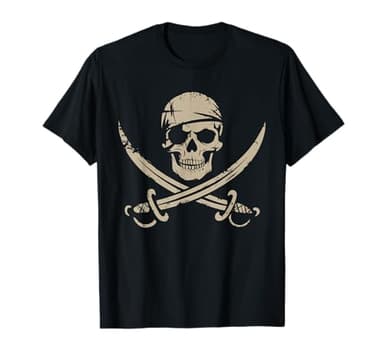 Pirate Skull and Crossbones Skeleton Halloween for Kids Boys T-Shirt
