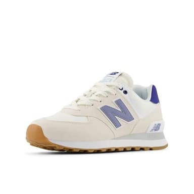 New Balance Women's 574 V2 Spring Sneaker, Linen/Indigo, 7 M