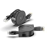 CNCOB Retractable Ethernet Cable Cat6 5.9 ft Ethernet Cable 2 Pack Flat LAN Cable High Speed Outdoor Ethernet Patch Cord for Laptop Travel (5.9 feet(1.8M))