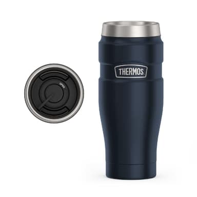 THERMOS Stainless King Vacuum-Insulated Stainless Steel Tumbler - 16oz, Midnight Blue - Insulated Coffee Tumbler for Hot & Cold Drinks - Leak-Proof & Sweat-Proof for Commuting & Traveling