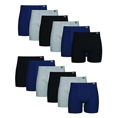 Hanes Big & Tall Boxer Briefs, Cool Dri Moisture-Wicking Underwear, Cotton No-Ride-up for Men, Multi-Packs Available, 12 Pack-Assorted, 3X-Large