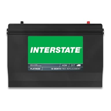 Interstate Batteries Marine Deep Cycle Battery 12V 100Ah 925CCA (31-AGM5) Pure Matrix Power Commercial Battery Pure Lead AGM Replacement (Group 31) Auxiliary Units APU, Starting Engines, Heavy Duty