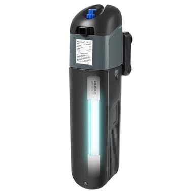 AQUANEAT Aquarium Filter 5W UV Bulb Green Water Killer Submersible Pump Filter 132 GPH for 75 Gallon Fish Tank