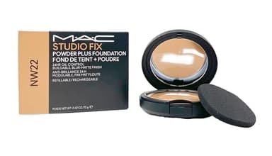 M.A.C Studio Fix Powder Plus Foundation 24 hr Oil Control Refillable - NW22 (Warm beige with rosy undertone for light to medium skin) .42 Oz / 12g