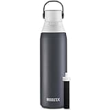 Brita Stainless Steel Premium Filtering Water Bottle, BPA-Free, Reusable, Insulated, Replaces 300 Plastic Water Bottles, Filter Lasts 2 Months or 40 Gallons, Includes 1 Filter, Carbon - 20 oz.
