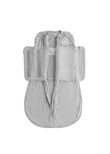 Dreamland Baby Viscose Swaddle Blanket (0-6 Months). 1.0 TOG Ultra Soft Swaddle Blanket w/Built in Band. 97% Viscose, 3% Spandex (Grey). Mom-Owned US Business, Premium Materials