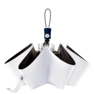 DBA FDJASGY UV Sun Umbrella Compact Auto Open Close Folding for Rain Travel Women Men Blocking UV 99.98% White