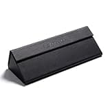 ZanyLen Glasses Case Fordable PU Leather Magnetic Closure Portable Protective Eyeglasses Sunglasses Reading Glasses Case for Men Women Solid Color Black