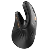 ProtoArc Ergonomic Vertical Mouse, EM11 NL Rechargeable Wireless Mouse Bluetooth, Ergo Mice with 3 Multi-Device for PC/Notebook/Laptop, 2.4GHz Optical Mice for Windows, Mac OS, Black