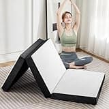 OLIXIS Tri-fold Memory Foam Mattress - 4 Inch Single Size Portable Floor Bed, Foldable Mat for Kids and Adults, Collapsible and Washable Cover with CertiPUR-US Certified, for Travel & Camping & Yoga
