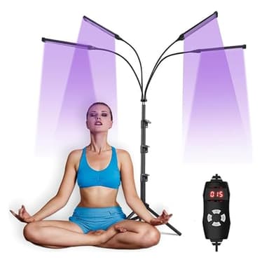 Tanning Lamp, Therapy Light for Face & Body- 5 Level Brightness & Timer, Adjustable Angle/Height Stand for Even Tan, Home Use for Bronze & Wheat Skin Tone