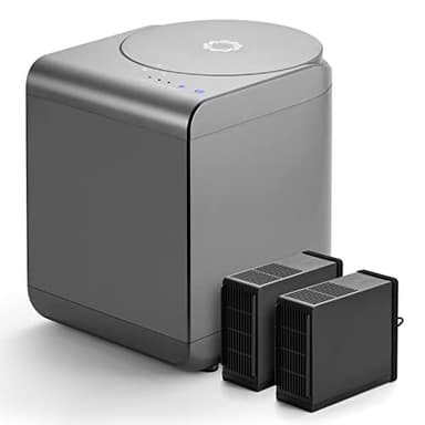 Airthereal Revive Electric Kitchen Composter, SHARKSDEN Tri-Blade, Turn Food Waste and Scraps into Dry Compost Fertilizer for Plants, R500 Gray