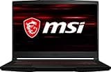 MSI GF63 Thin Gaming Laptop, 15.6" FHD 144Hz, Intel i5-11400H, RTX 3050, 16GB RAM, 512GB NVMe SSD, Windows 11, Aluminum Black