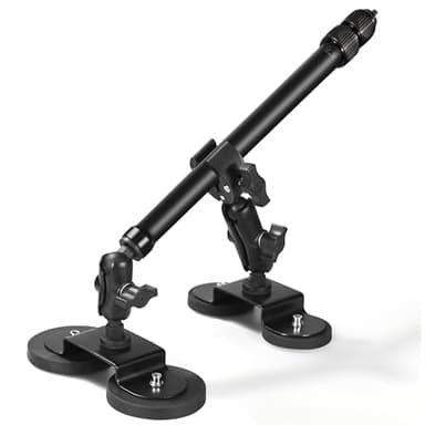MEIENXIUS Magnetic Car Mount for Insta360 & Action Cameras, N52 Strong 360 Camera Car Mount with Quick-Release Base, Exterior Vehicle Mount with Extendable Arm & 360° Rotation, Compatible with GoPro