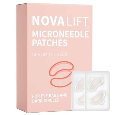 NOVALIFT Micro Eye Patches – Under Eye Patchs Smile Line Patches for Puffy Eyes and Dark Circles (1BOX(3 Pairs))