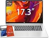 HP 17 Inch Business Touchscreen Laptop Windows 11 Pro, AMD Ryzen 5 7530U (Beats i7-1165G7), 32 GB RAM, 1 TB SSD, AMD Radeon Graphics, Wi-Fi6, Office Pro 2024 Lifetime License
