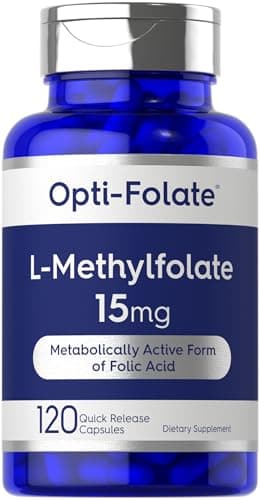 Carlyle L Methylfolate 15mg | 120 Capsules | Value Size | Max Potency | Optimized and Activated | Non-GMO, Gluten Free Supplement | Methyl Folate, 5-MTHF | by Opti-Folate