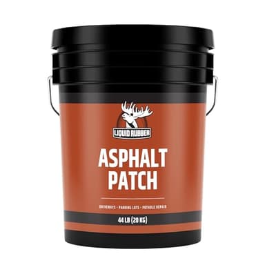 Liquid Rubber Asphalt Patch – 44lb Pail Ready-to-Use Pothole Repair for Driveways, Parking Lots, Pathways & Roads – Easy All-Weather Application – No Mixing Required