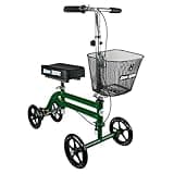 KneeRover Steerable Knee Scooter Knee Walker for Adults for Foot Surgery, Broken Ankle, Foot Injuries - Foldable Knee Rover Scooter for Broken Foot Injured Leg Crutch Alternative with Basket Green