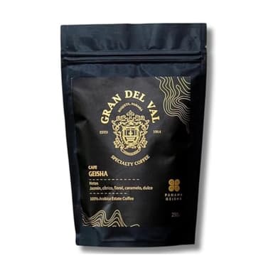 Gran Del Val Geisha Coffee Whole Beans - Panamanian Fresh Geisha Washed Coffee Beans - Panama Coffee Souvenier with Notes of Jasmine, Citrus, Floral and Sweet Caramel