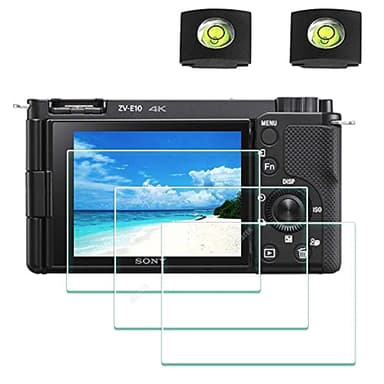 Screen Protector for Sony Alpha ZV-E10 ZVE10 ZV-1F ZV1F ZV-1 II ZV-1 ZVI ZV1II [Not for ZV-E10 II]Camera & Hot Shoe Cover ,ULBTER 0.3mm 9H Hardness Tempered Glass Cover Anti-Scrach Anti-Bubble [3+2 Pack]