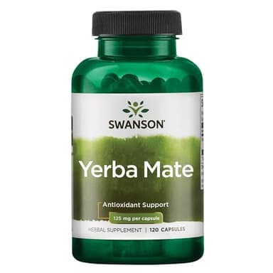 Swanson Yerba Mate (4:1) Energy Vitality Support 125 Milligrams 120 Capsules