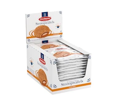 Daelmans Stroopwafel Caramel - The Original Stroopwafels, Toasted Dutch Waffle Cookies with Creamy & Buttery Filling, Made in Holland, Individually Wrapped - Cookie Waffles, 24 Count