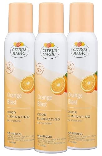 Citrus Magic Odor Eliminator Air Freshener Spray for Home, Orange Blast, 3-Ounce, Pack of 3