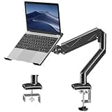 ErgoFocus Laptop Stand Desk Arm, 2 in 1 Monitor Laptop Mount, Gas Spring Arm Fits Max 17" Notebook & 32" Screen, Holds up to 17.6lbs