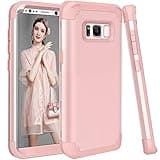 Phone Case for Samsung Galaxy S8 Plus Hard Cover Shockproof Soft Silicone Hybrid Three Layer Heavy Duty Protective Cell Accessories Glaxay S8plus S 8 8plus 8S Edge S8+ SM-G955U Cases Women Rose Gold